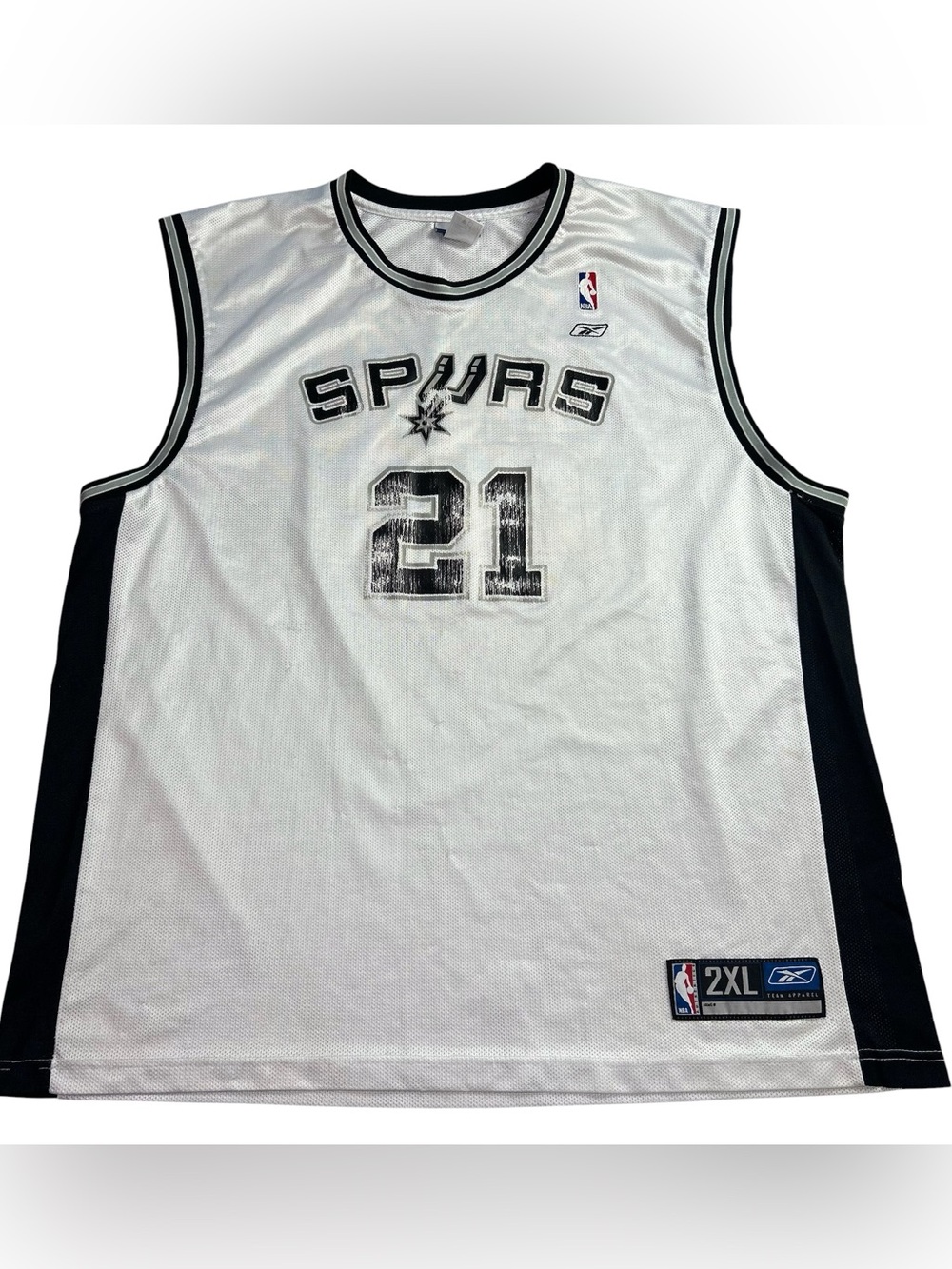 Vintage Reebok San Antonio Spurs #21 Tim Duncan Jersey Men’s NBA White size 2XL